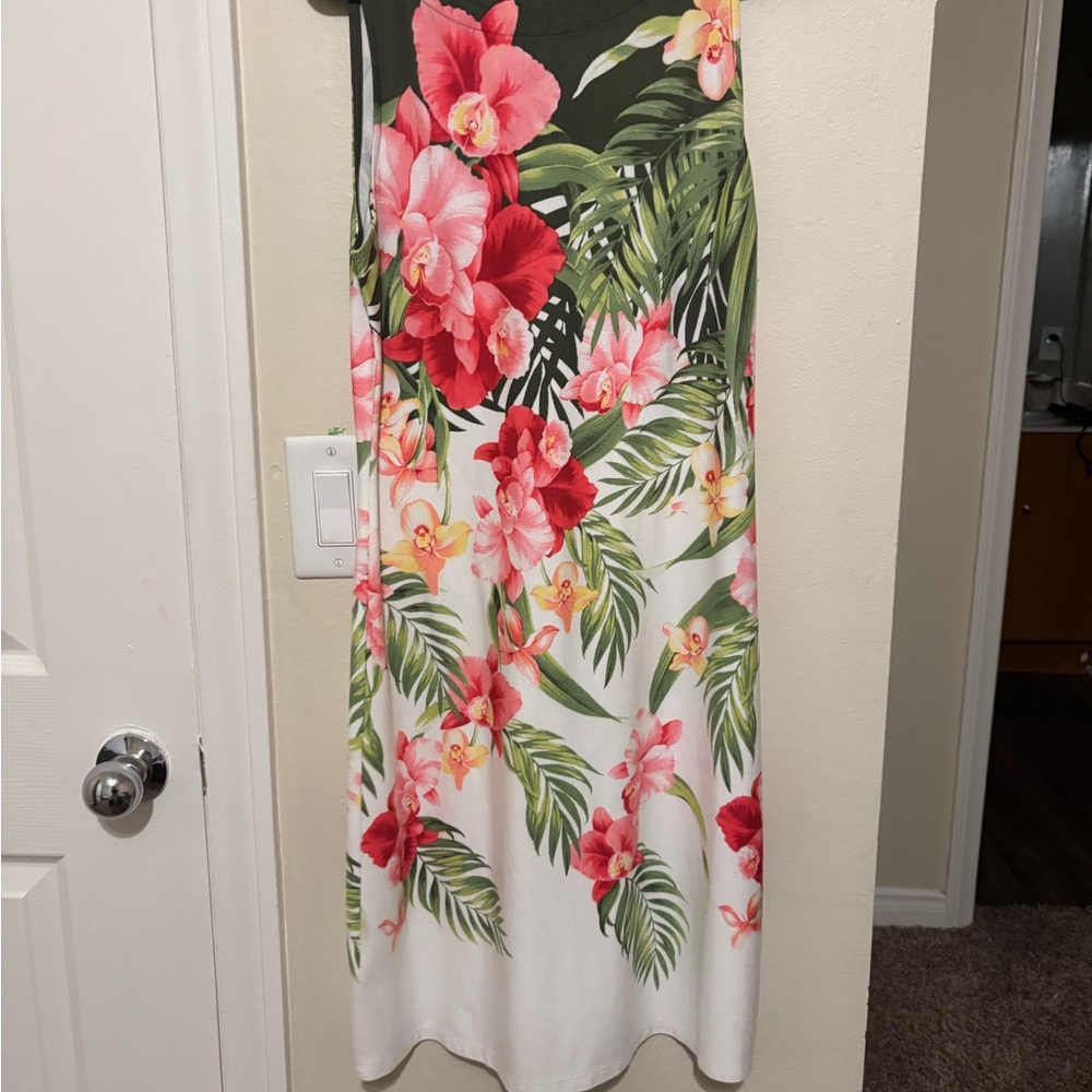 Tommy Bahama Green and White Floral Dress